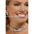 bowtie collar rhinestone jewelry set